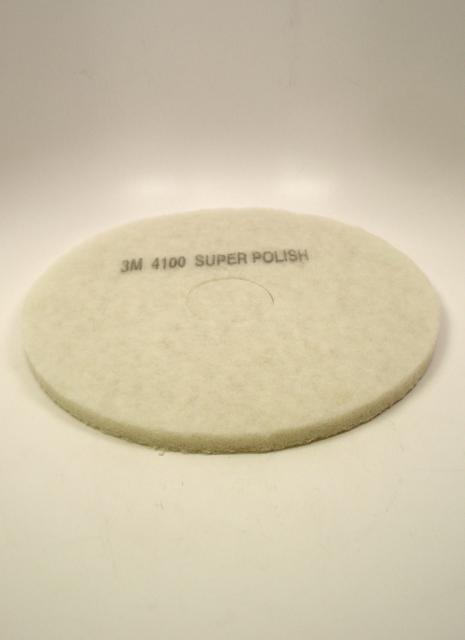 3M 4100 White Super Polish Pad 17 Inch